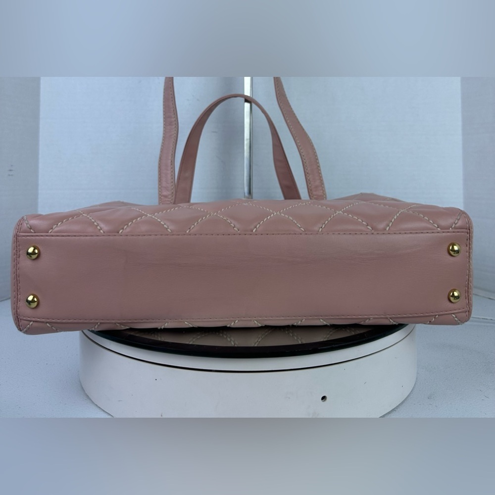 Authentic ✨ CHANEL Pink Wildstitch CC Shopper Quilted Tote ✨ - Picture 6 of 11